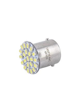 Led автолампа solar 24v g18.5 ba15s 22smd біла 2шт для заміни габаритних вогнів