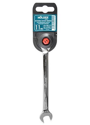 Ключ комбинированный с трещоткой и реверсом molder mt59011 cr-v 11мм