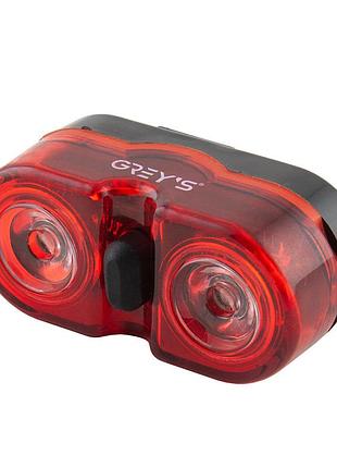 Фонарик на велосипед задний grey's gr11160 2хleds 1w