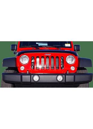 Дефлектор капота мухобойка jeep wrangler 07-17 черный formfit джип вранглер