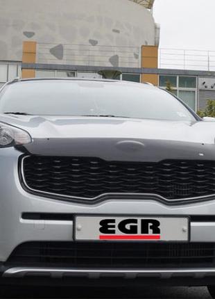Дефлектор капота мухобійка kia sportage 18- чорний egr кіа спортейдж