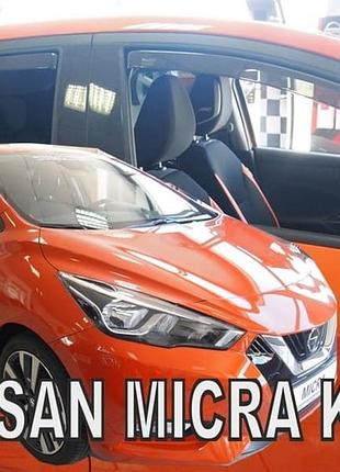 Дефлектори вікон вітровики nissan micra k14 5d 17- вставні 4шт heko ніссан мікра