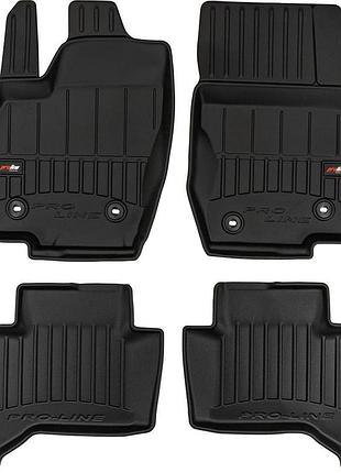 Автомобільні килимки поліки в салон frogum 3d для toyota land cruiser 300 21- тойота ленд крузер 300 чорні