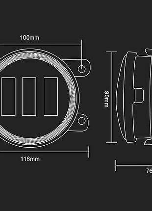 Противотуманные фары птф туманки led leader на peugeot 107 45w w/y drl/повт 05-14 пежо 107