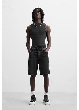 Чоловічі джинсові шорти прямого крою straight fit zara