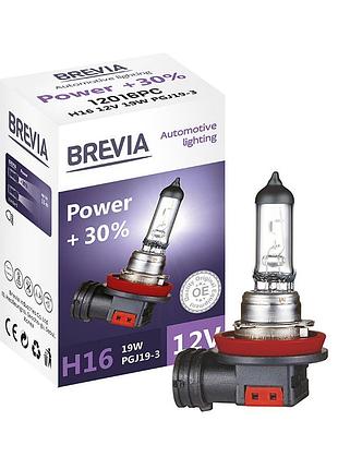 Галогенна лампа brevia h16 12v 19w pgj19-3 з підвищеною яскравістю 30% для авто
