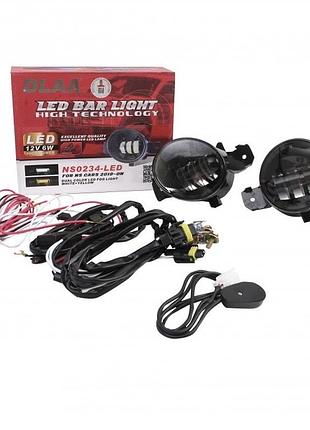 Противотуманные фары птф туманки dlaa на nissan versa 13-17 note ns-0234 led біл/жовт ниссан верса