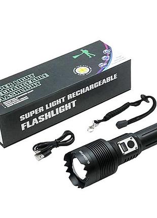 Фонарь bl-g200-p360 с power bank 1х26650 zoom зу type-c компактный набор 63079