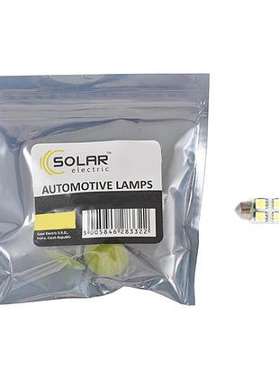Led автолампа solar 24v sv8.5 t11x36 4smd 5050 білий світ 10 шт енергозберігаючі автолампи