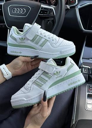 🌺жіночі кросівки adidas originals forum 84 low white olive