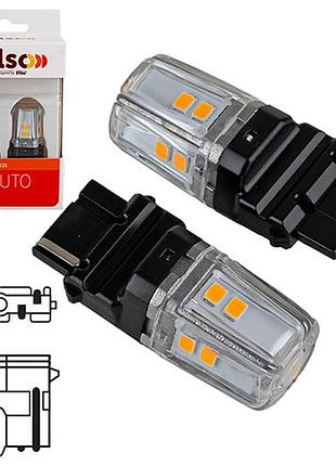 Автолампа pulso lp-64156a led 3156 w2.5x16q оранжева 400lm 9-36v одноконтактна 2шт