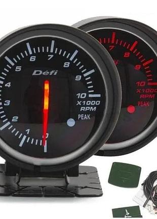 Указатель тахометр стрелочный defi 60255 wh/red mini led d60мм прибор датчик автомобильный