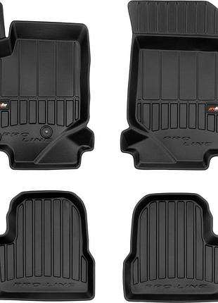 Автомобільні килимки поліки в салон frogum 3d для peugeot 208 19- пежо 208 чорні