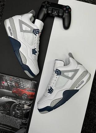 💎чоловічі кросівки nike air jordan 4 retro white blue