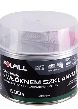 Шпатлевка со стекловолокном polfill 0.5kg для качественного ремонта и выравнивания поверхностей