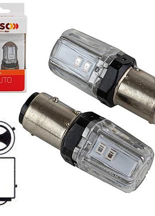 Авто лампа pulso lp-66157r led 1157 baz15d 12smd 9-36v 120lm красная 2 шт