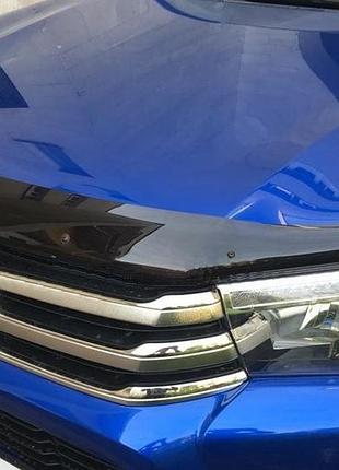 Дефлектор капота мухобійка toyota hilux 15- чорний egr тойота хайлюкс