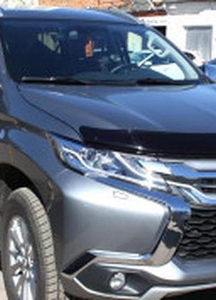 Дефлектор капота мухобійка mitsubishi l200 15- чорний egr мітсубісі л200