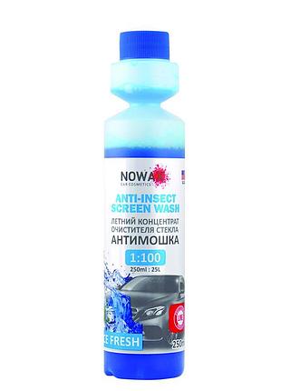 Стеклоомыватель-антимошка nowax anti insekt ice fresh концентрат 250мл
