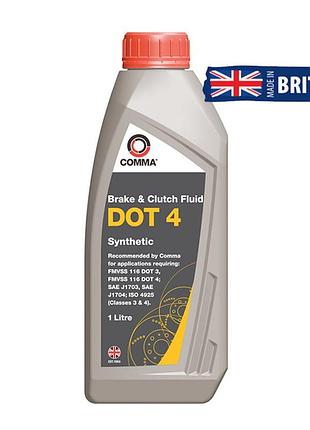 Тормозная жидкость comma dot 4 brake fluid 1л
