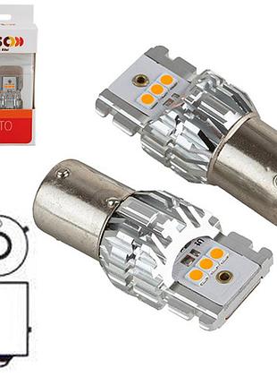Автомобильные лампы pulso lp-66156a led 1156 bau15s 1050lm оранжевые 2 шт для поворотников