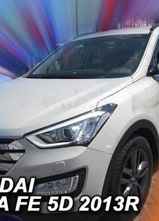 Дефлекторы окон ветровики hyundai santa fe 5d 12-18 вставные 4шт heko хендай санта фе