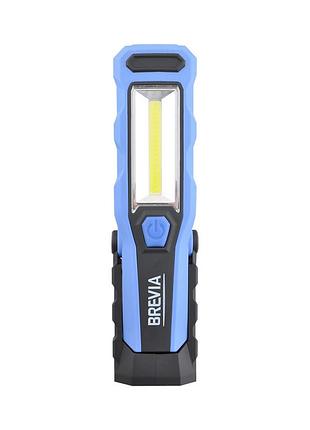 Фонарь led инспекционный brevia 8smd+1w led 300lm 2000mah+microusb
