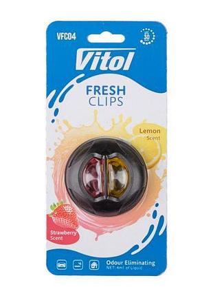 Освежитель воздуха vitol fresh clips strawberry+lemon
