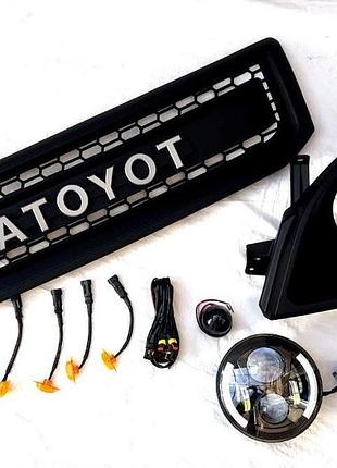 Передние альтернативная тюнинг оптика фары led на toyota prado 120 led + решетка радиатора 02-09 комплект тойота прадо 120