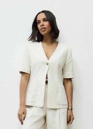 Жакет з короткими рукавами next  linen  contains