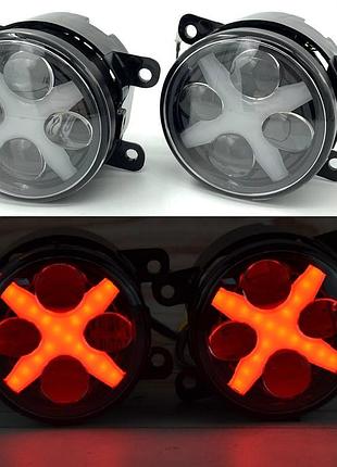 Противотуманные фары птф туманки led leader на nissan note drl-red 30w 06-13 ниссан ноут