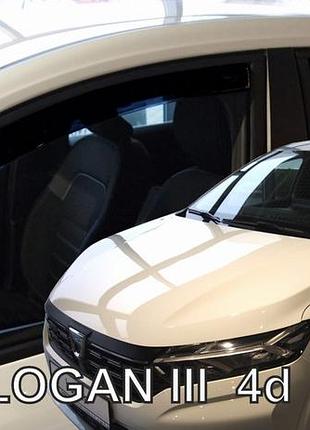 Дефлекторы окон ветровики renault logan 3 5d sd 20- вставные 4шт heko рено логан