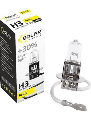 Галогеновая лампа solar h3 24v 100w pk22s starlight +30 процент авто лампа для замены света