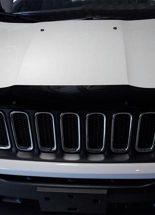 Дефлектор капота мухобойка jeep renegade 15-21 черный formfit джип ренегат