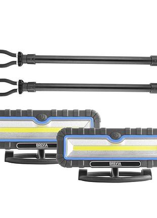 Профессиональный инспекционный led-фонарь brevia 2x10w cob 2x1000lm 2x4000mah power bank type-c