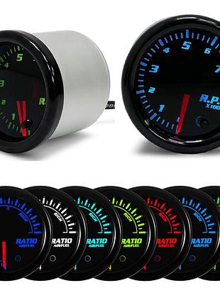 Указатель тахометр стрелочный ket gauge 5205 rgb black led d52мм прибор датчик автомобильный