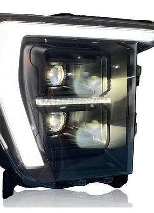Передні альтернативна тюнінг оптика фари led на ford f-150 mk14 full led cp чорна 20- комплект форд ф-150