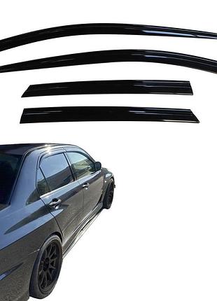 Дефлекторы окон ветровики mitsubishi lancer 03-10 4шт clover митсубиси лансер