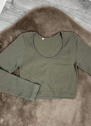Жіноча оригінальна укорочена кофта в рубчик zara