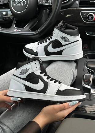 🌺женские кроссовки nike air jordan 1 retro hd white black