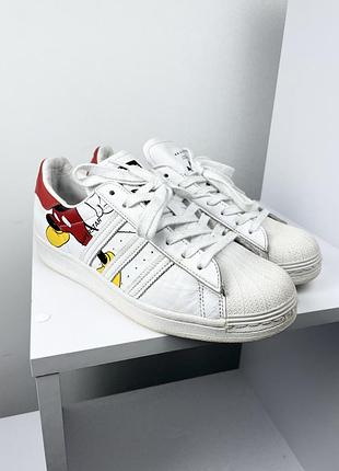 Adidas superstar x disney (размер 41) кеды кроссовки кожаные с рисунками белые pharell superstar gazelle samba campus forum yeezy y3 mickey mouse