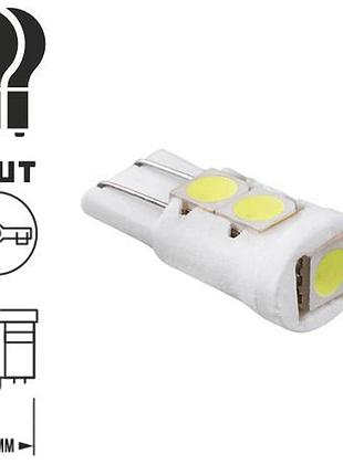 Автомобільна лампа pulso led t10 w2.1x9.5d 0.5w 100lm холодне біле світло 5smd-5050 уп. 10шт.