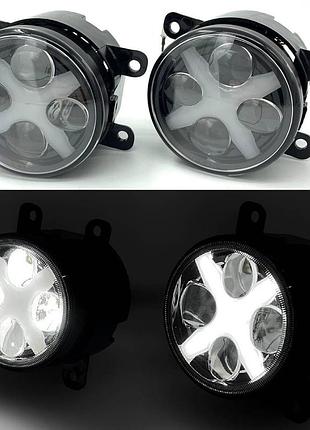 Противотуманные фары птф туманки led leader на renault symbol drl-white 30w 08- рено симбол