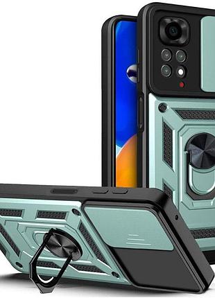 Чехол ummi camshield serge ring для xiaomi redmi note 11 (global) / note 11s зеленый / green