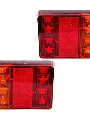 Ліхтар задній pulso bl-64908 8led 12v 120х95х23mm комплект 2 шт габарит стоп повторювач поворотів