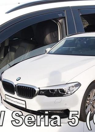 Дефлектори вікон вітровики bmw 5 g31 4d combi 17- вставні 4шт heko бмв 5