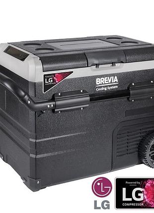 Холодильник автомобильный brevia 50l компрессорный (компрессор lg) портативный автохолодильник.