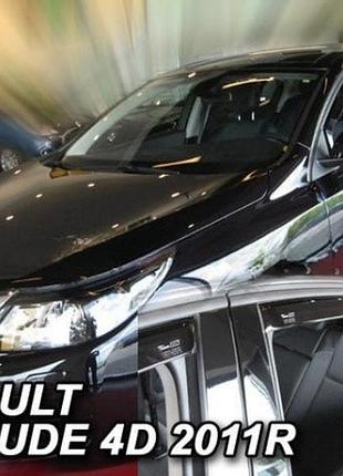 Дефлектори вікон вітровики renault latitude 4d 11- вставні 4шт heko рено латітьюд