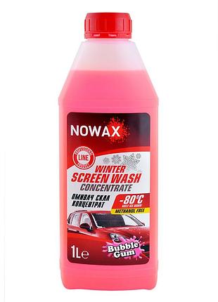 Стеклоомыватель зимний nowax winter screen wash concentrate -80°c bubble gum концентрат 1 л