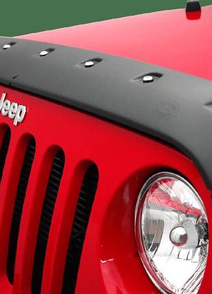Дефлектор капота мухобійка jeep wrangler bolt on toughguard 07-17 чорний formfit джип вранглер